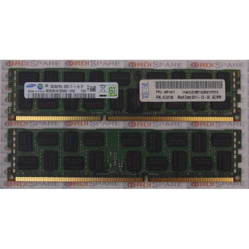 Mémoire 8Gb 4Rx8 PC3L-8500R DDR3-1066MHz IBM PN 47J0138 FRU 49Y1417