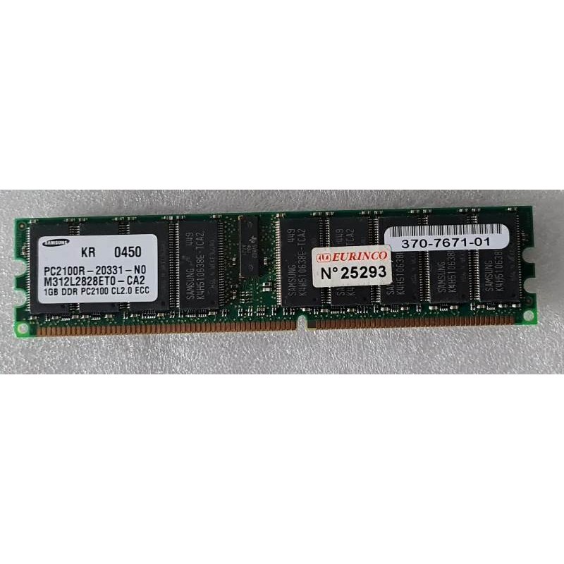 Mémoire 1Gb DDR 266 PC2100R CL2.0 ECC SUN 370-7671 SUN X7704A Samsung M312L2828ET0-CA2