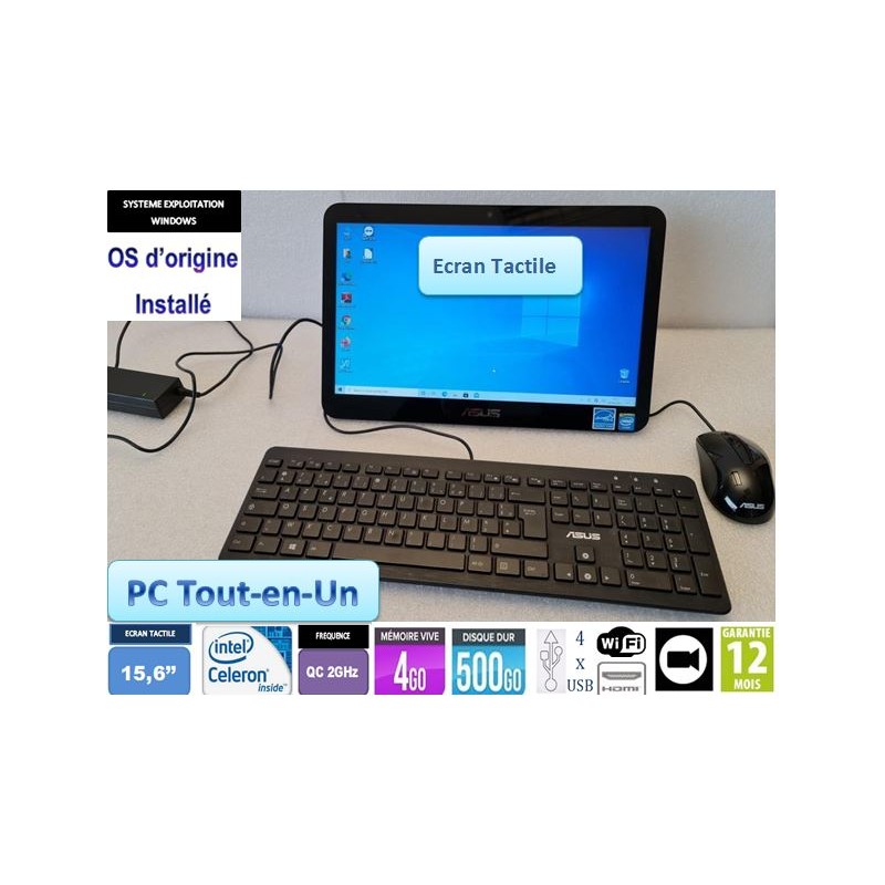 TouchScreen ALL-IN-ONE ASUS ET1620I Intel Celeron 2 GHz 500 Go 4Gb RAM WIFI Webcam HDMI