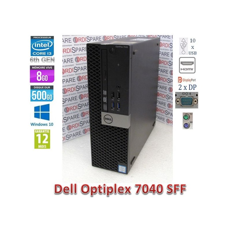 PC DELL Optiplex 7040 SFF Intel core i3-6100 3.70GHz 2-C 3MB cache, 8Gb RAM, 500Gb HDD, DVD, W10 pro64_10xUSB, HDMI, 2xDP, RS232