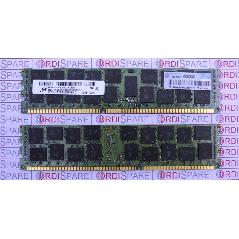 Mémoire 16Gb 2Rx4 PC3-12800R HP 672612-081 - Micro MT36JSF2G72PZ-1G6E1LG Mémoire 16Gb 2Rx4 PC3-12800R HP 672612-081 - Micro MT36JSF2G72PZ-1G6E1LG