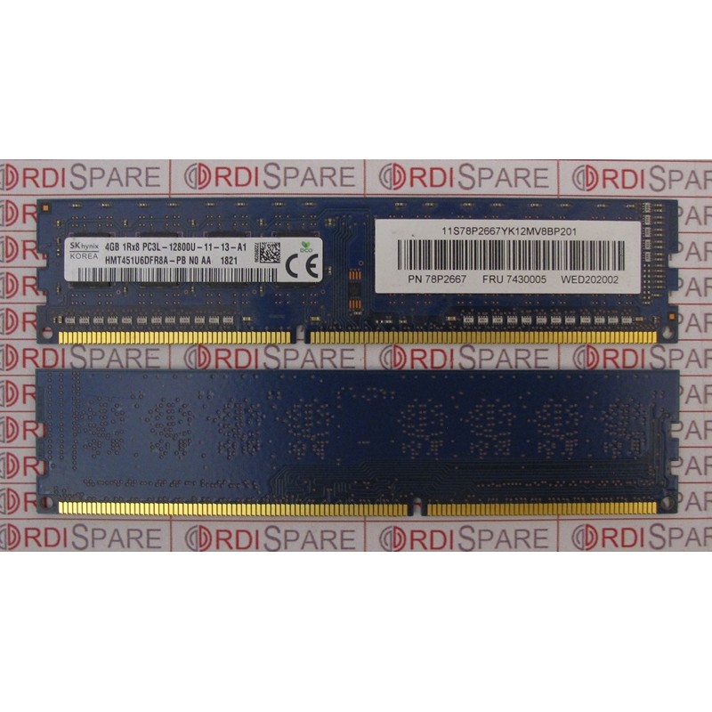 Mémoire 4Gb 1Rx8 PC3L-12800U IBM PN 78P2667 - Hynix HMT451U6DFR8A-PB Mémoire 4Gb 1Rx8 PC3L-12800U IBM PN 78P2667 - Hynix HMT451U6DFR8A-PB