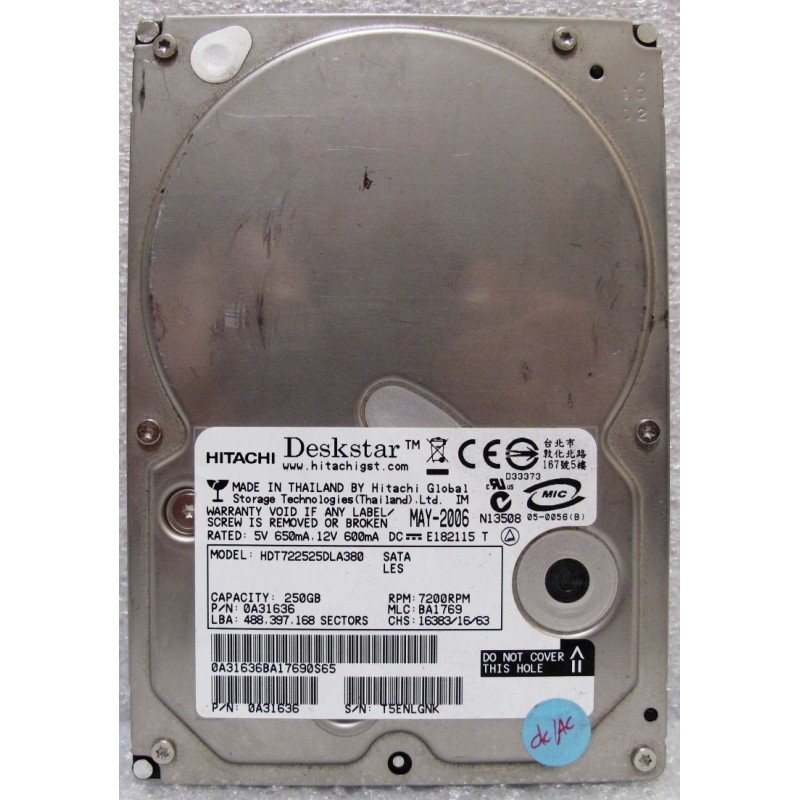 Disque 250Go 3.5" SATA 7200t