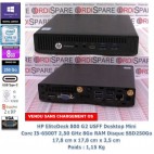 UC HP EliteDesk 800 G2 Mini Desktop USFF I5-6500T 2,5GHz 4-C, 4-T,6Mb, 8Gb RAM, SSD250Go, Digital W10_P/N L1W21AV