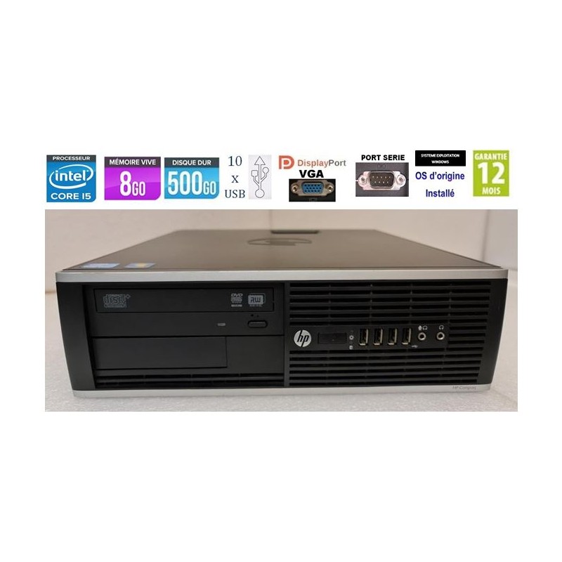 PC HP COMPAQ ELITE 8200 SFF Core I5-2500 3,30GHz 8Gb RAM 500Gb HDD DVD Windows_10xUSB, DP, VGA, RS232