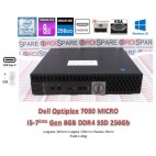 UC Dell Optiplex 7050 Micro Core i5-7500T 2.70GHz 4-C 6Mb cachen 8Gb DDR4 SSD250Gb W10pro_HDMI, DP, VGA, USB-C,5xUSB