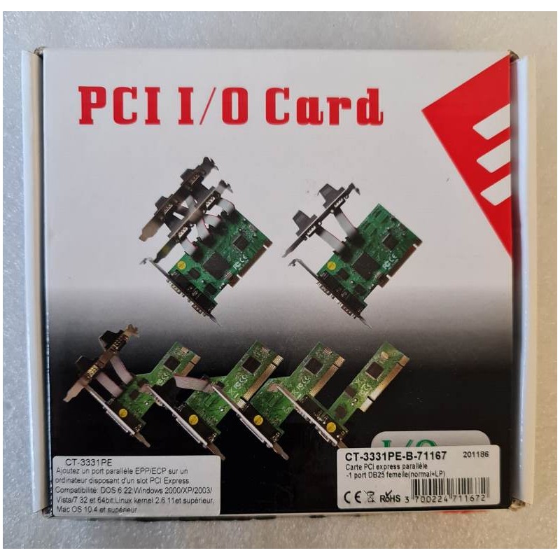 PCI express parallel I/O Card  CT-3331PE-B-71167  1 Port DB25