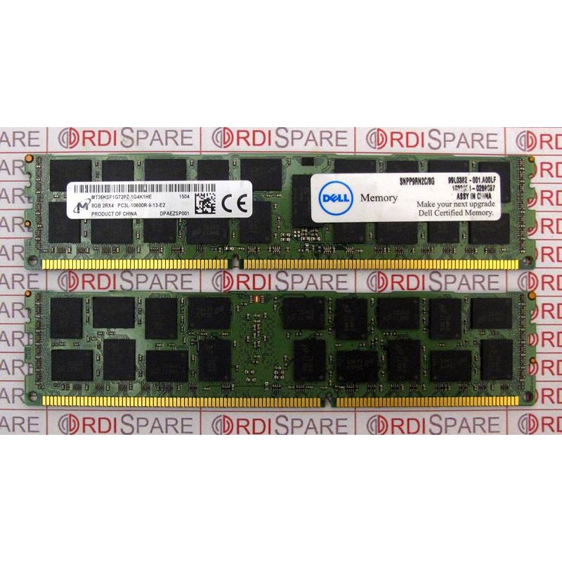 Mémoire 8Gb 2Rx4 PC3L-10600R DDR3-1333 Dell 99L0382 - Micron MT36KSF1G72PZ-1G4K1HE