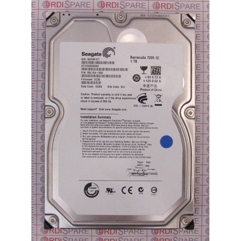 Disque 1Tb 7200t SATA 3.5" Seagate ST31000528AS 9SL154-515 with Caddy Disque 1Tb 7200t SATA 3.5" Seagate ST31000528AS 9SL154-515 with Caddy