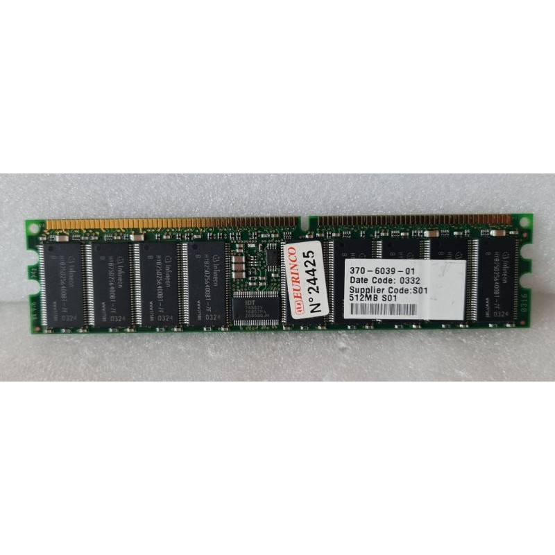 SUN 370-6039 mémoire SUN 512MB PC2100R DDR266 SUNX5123A Sun Fire V65x SUN 370-6039 mémoire SUN 512MB PC2100R DDR266 SUNX5123A Sun Fire V65x
