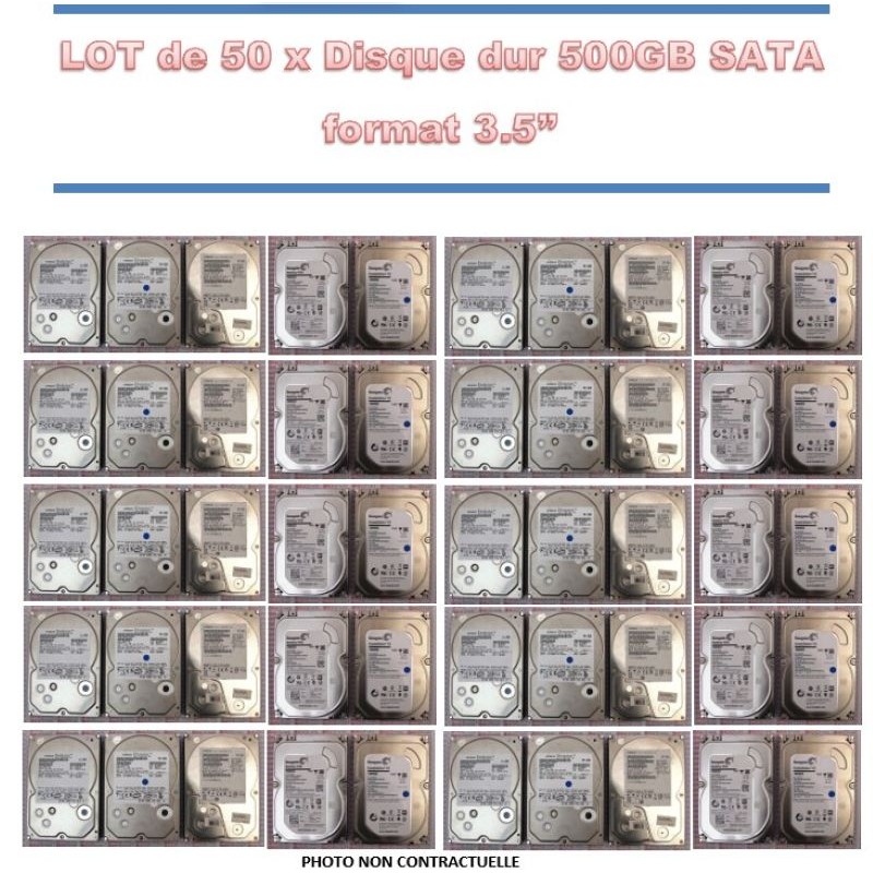 Bundle 50 x Dell 500GB 7.2K Sata 3.5" HDD