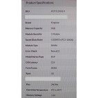 Mémoire 4GB PC3-10600 DD3-10600 1333MT/s CL9 Kingston KCP313NS/4 Kingston 9905584-037.A00LF