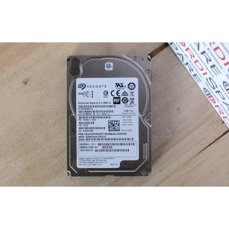 HDD 2Tb 7.2K SAS 2.5 FUJITSU 10601844121 - Seagate ST2000NX0273 pn 1FM201-090