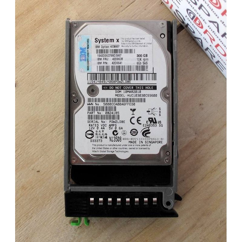 HDD 300Gb 10K SAS 3.5 IBM 42D0641 FRU 42D0638 Opt 42D0637 - HITACHI HUC103030CSS600 P/N 0B24185 HDD 300Gb 10K SAS 3.5 IBM 42D0641 FRU 42D0638 Opt 42D0637 - HITACHI HUC103030CSS600 P/N 0B24185