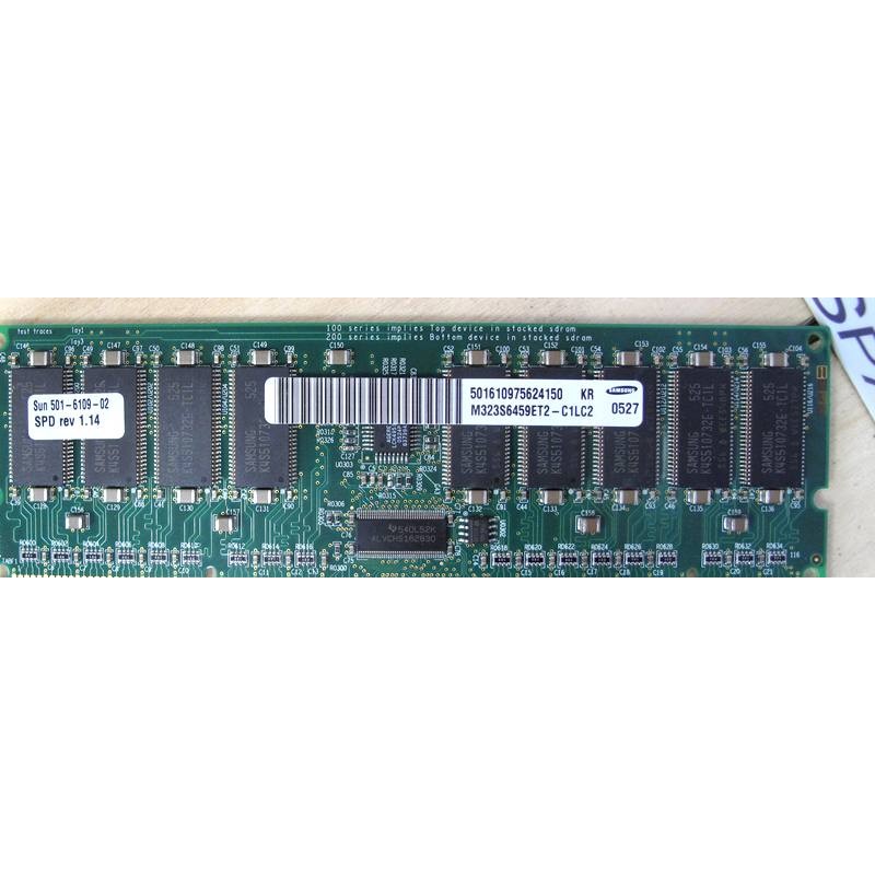 1Gb SDRAM DIMM PC100 100MHz SUN 501-6109 , Samsung M323S6459ET26-C1LC2, Sun X7056A 1Gb SDRAM DIMM PC100 100MHz SUN 501-6109 , Samsung M323S6459ET26-C1LC2, Sun X7056A