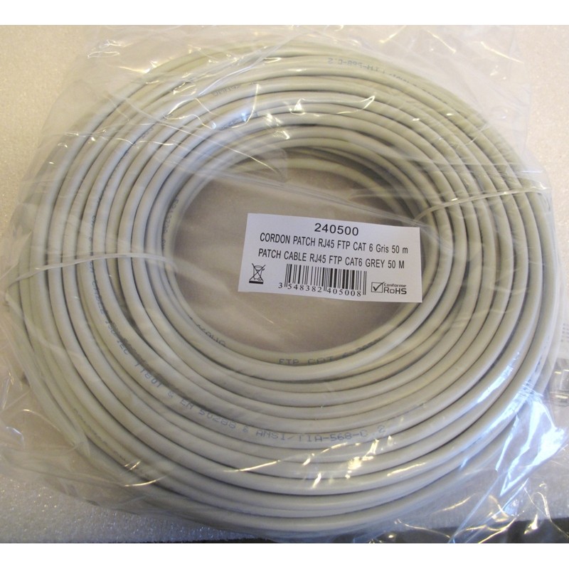Cable r&eacute;seau RJ45-RJ45 Cat6 FTP 50m