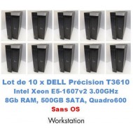 LOT 10 x DELL Precision T3610 Intel Xeon E5-1607V2 3GHz 8Gb RAM 500Gb HDD Nvidia Quadro graphic_NO OS_10xUSB RS232