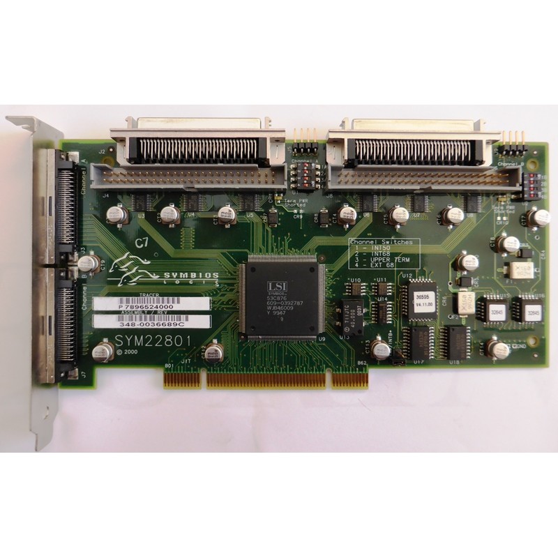 Sun 348-0036689 PCI SCSI Controller Card Adapter SYM22801