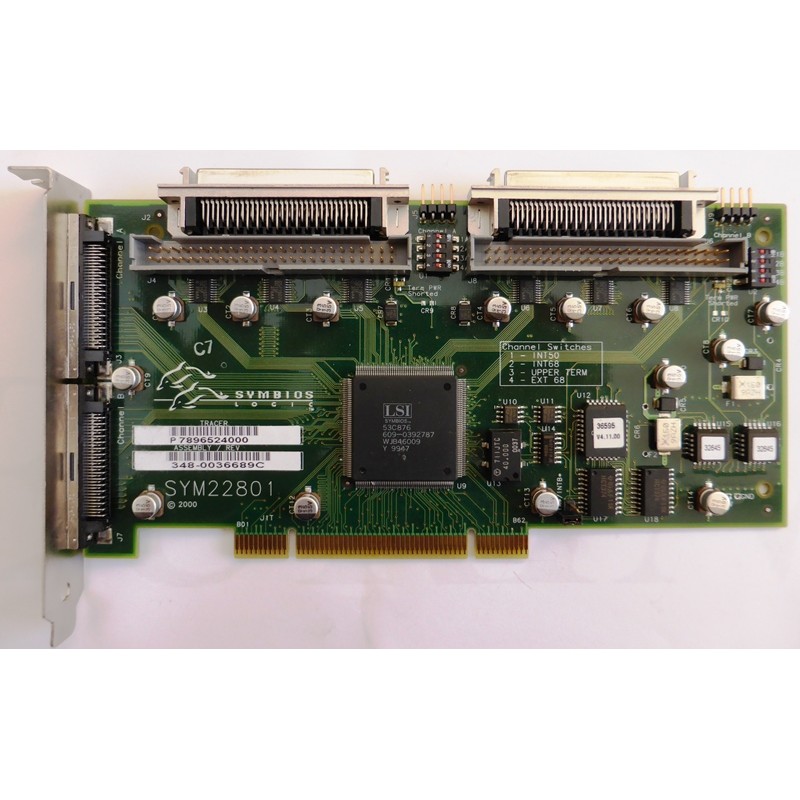 Sun 375-0005, Sun 348-0036 PCI SCSI Controller Card Adapter SYM22801 SUN X6540A