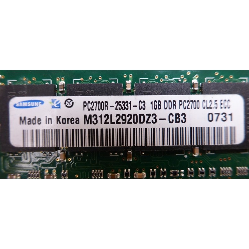 Mémoire 1Gb DDR 333MHz PC2700R  ECC Samsung M312L2920DZ3-CB3