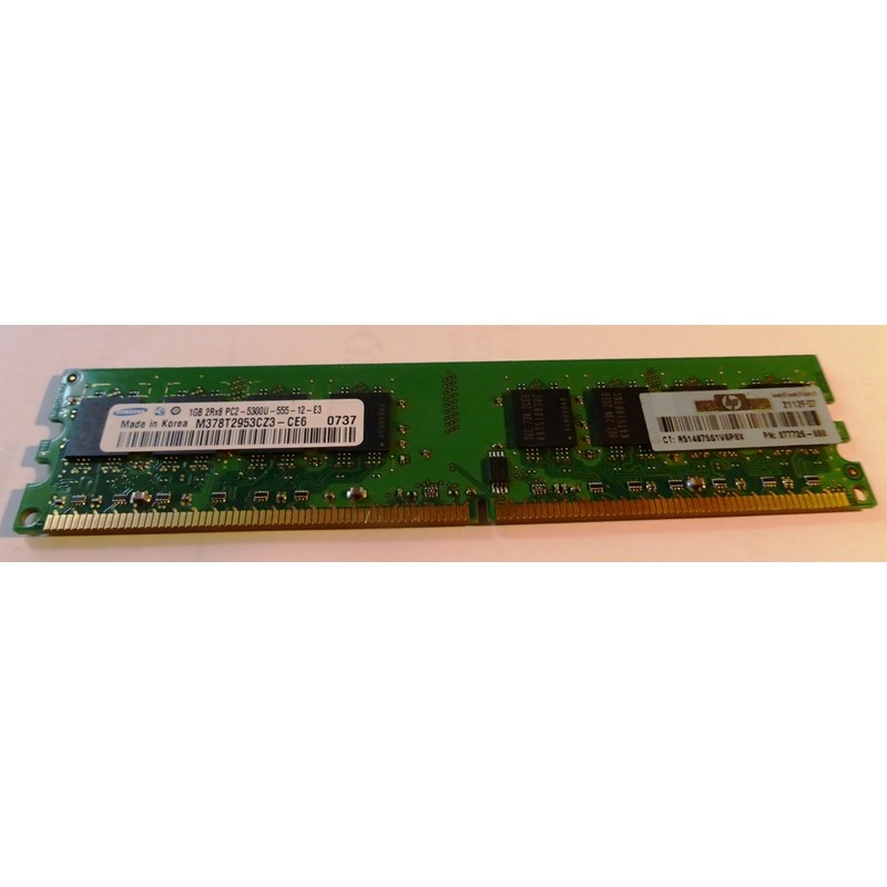 Mémoire 1Gb 2Rx8 PC2-5300U DDR2 667MHz HP 377726-888 Samsung M378T2953CZ3-CE6