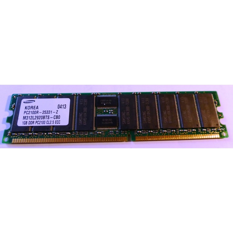 Mémoire 1Gb DDR PC2100 266MHz  CL2.5 ECC Samsung M312L2920BTS-CB0