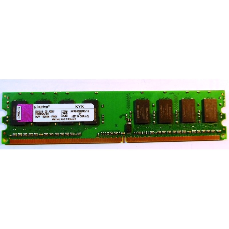Mémoire 1Gb DDR2-800 NON ECC Kingston KVR800D2N6/1G 1.8V 99U5315-051.A00LF Mémoire 1Gb DDR2-800 NON ECC Kingston KVR800D2N6/1G 1.8V 99U5315-051.A00LF