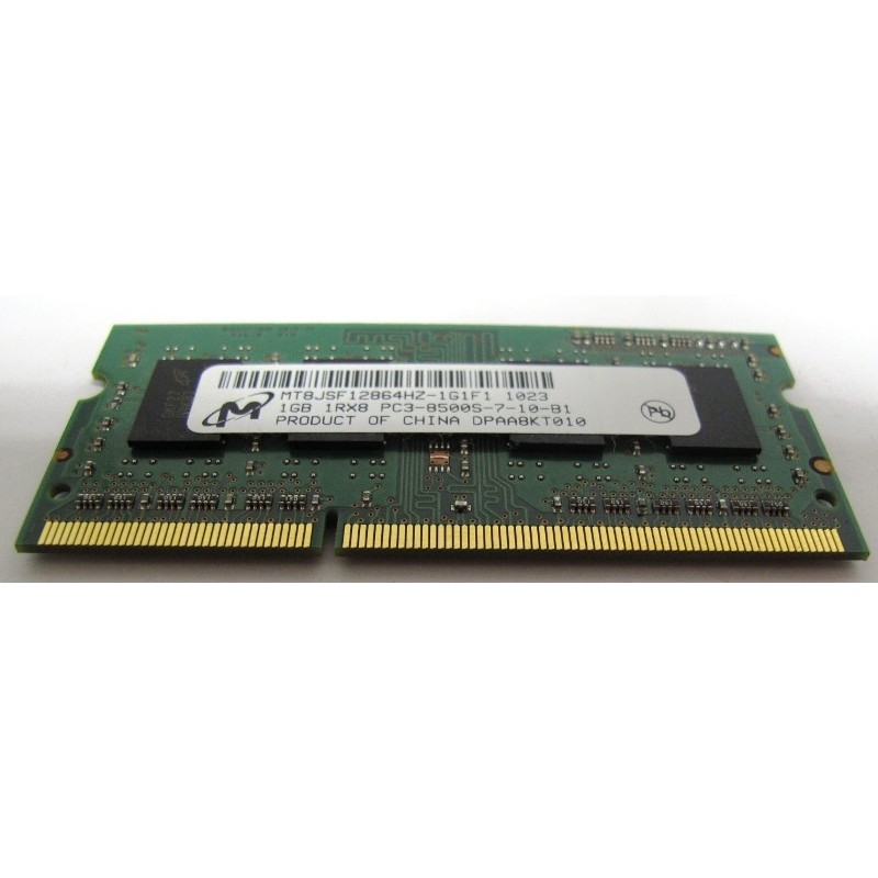 Mémoire Micon MT8JSF12864HZ 1Gb PC3-8500S 1066MHz non-ECC Sodimm