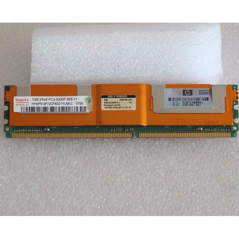 1Gb 2Rx8 PC2-5300F-555-11 Memory module  DDR2 ECC HP 398706-051 Hynix HYMP512F72CP8D2-Y5