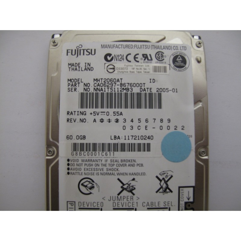 FUJITSU MHT2060AT 60Gb IDE 4200RPM HDD 2.5"