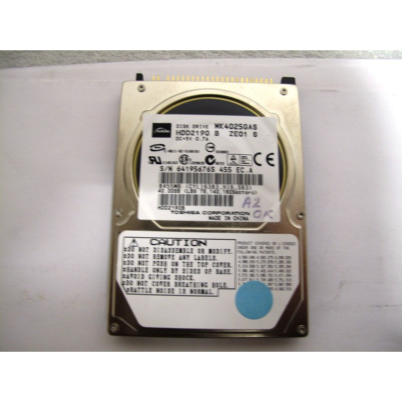 Toshiba MK4025GAS 40Gb IDE 4200RPM 2.5" Hard Disk Drive