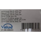 Cable réseau Value 21.99.0862C RJ45 Cat 6a S/FTP 2m