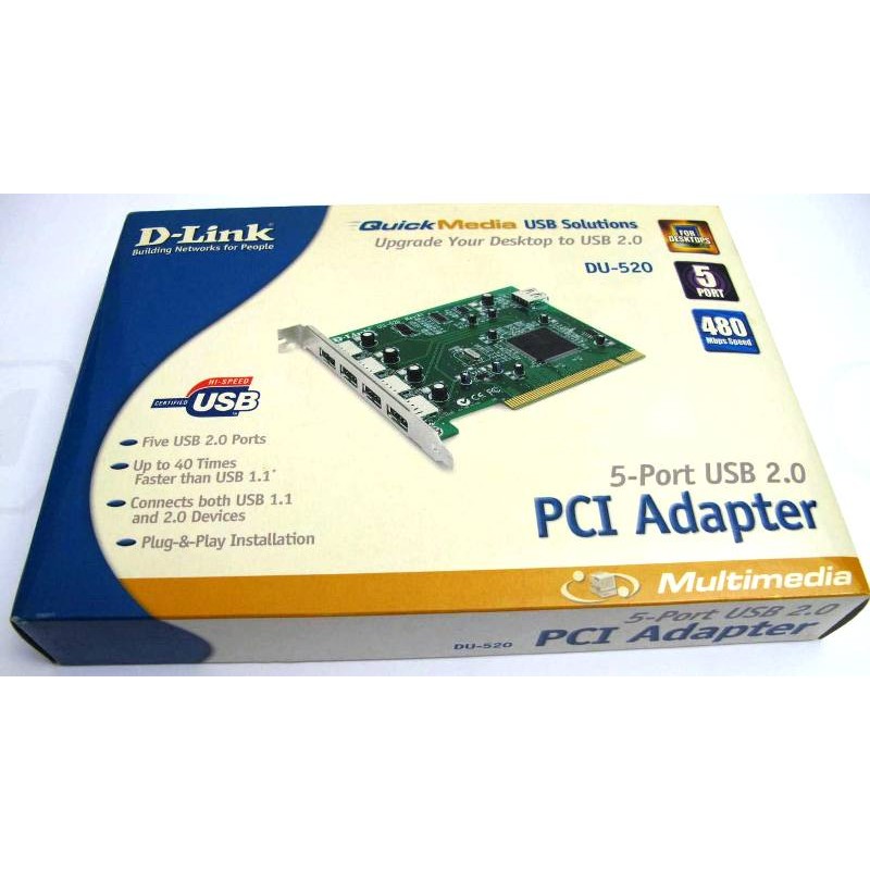 D-Link DU-520 Carte PCI 5 ports USB 2.0