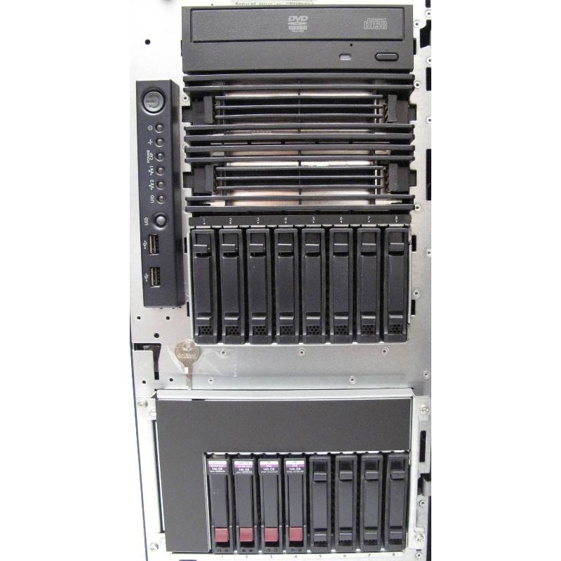 HP Proliant ML350 G6 483447-B21 CTO TOWER 1x Xeon X5672 3.2GHz QC, 8 Go RAM, 4x 146GB 10K SAS 2.5 DVD