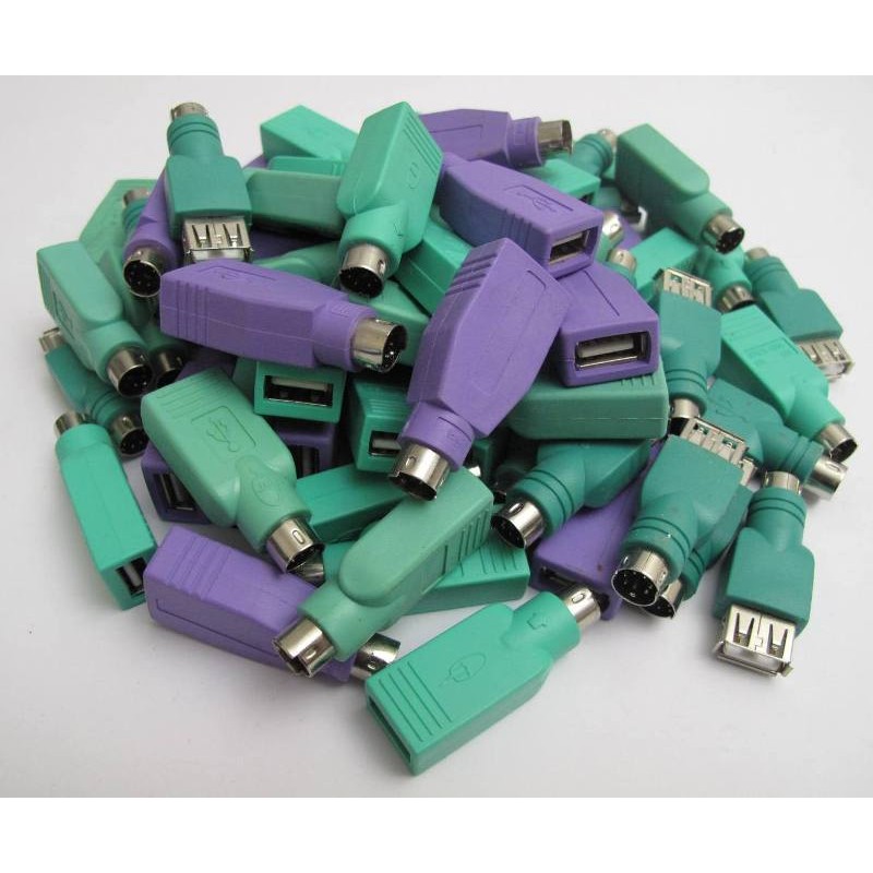 Lot de 50 Adapter USB to PS/2 for Mouse - USB A femelle Mini Din 6 mâle