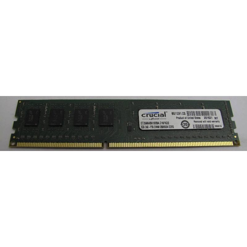 Mémoire Crucial 2Gb DDR3 NON ECC