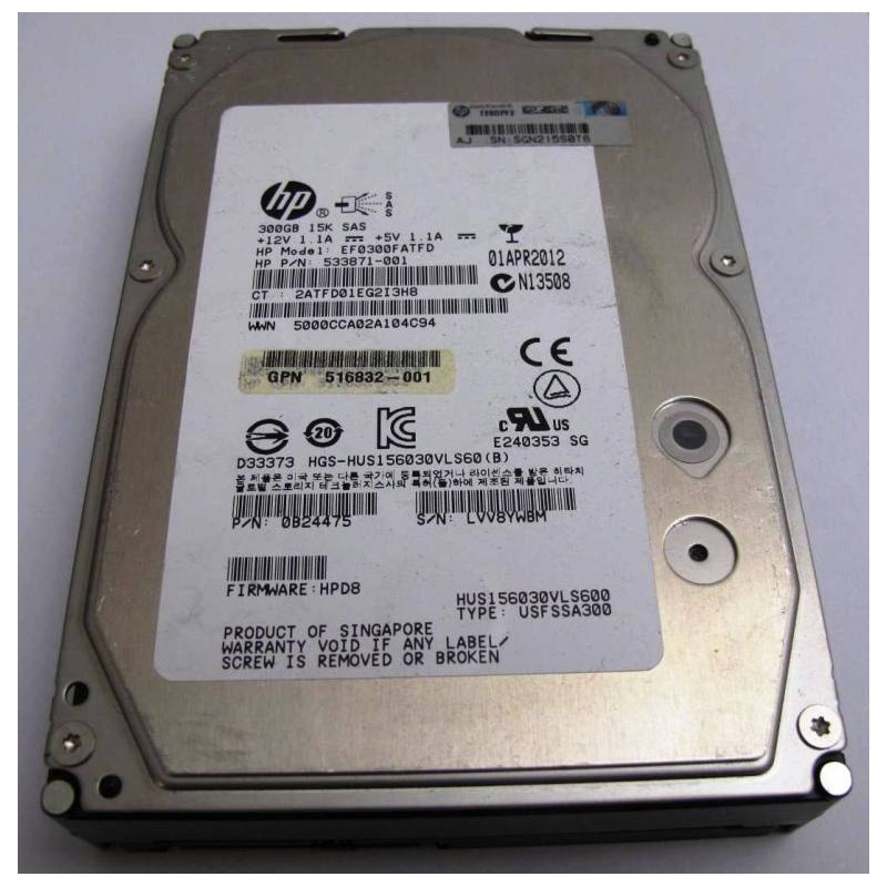 Disk HP 533871-001 300Gb SAS 15K 3.5"