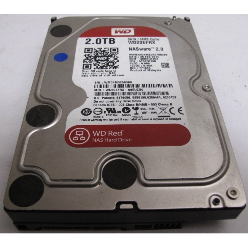 Disque Western Digital Red WD20EFRX 2Tb Sata 64Mb 3.5"