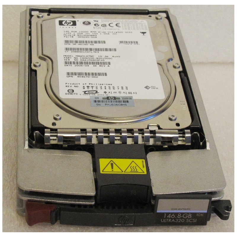 Disque 146Gb 10K U320 SCSI 3.5" HP 365695-008 GPN 404670-002 BD14689BB9 Fujitsu MAW3147NC 3R-A6180-AA